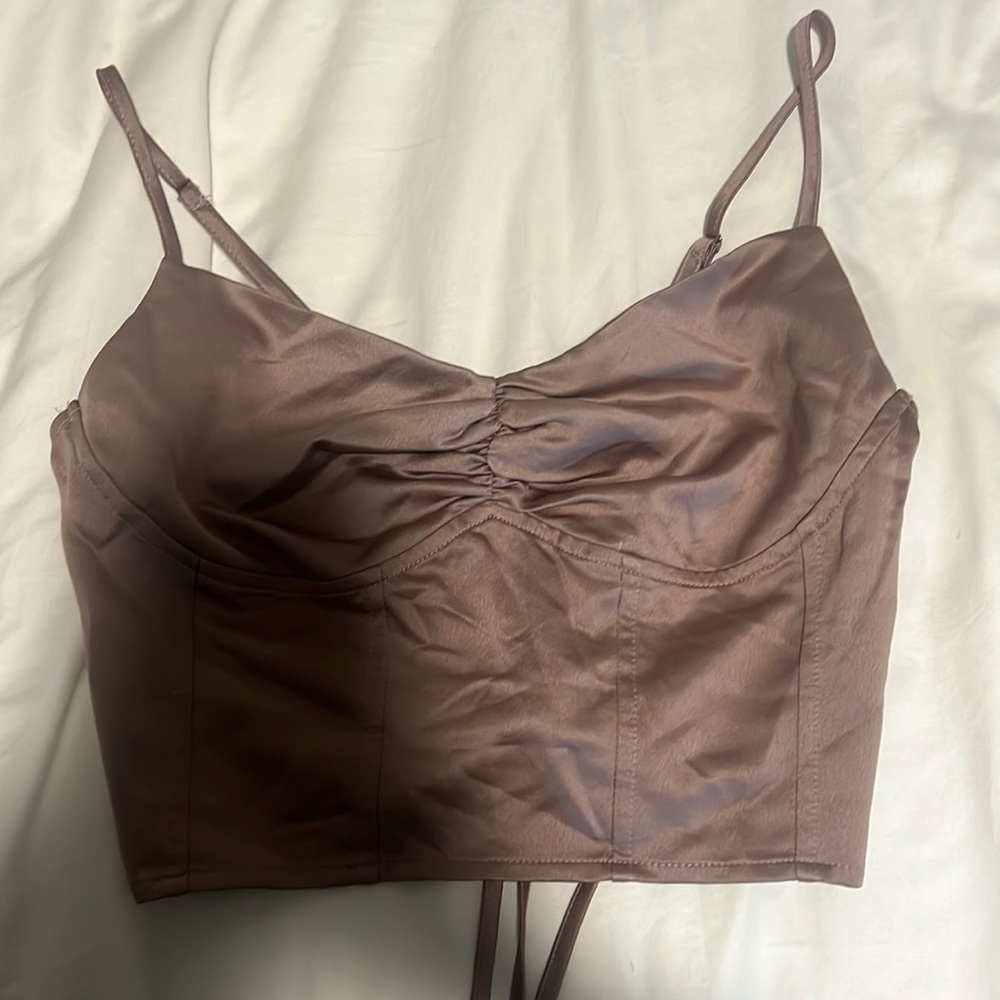 Corset top with criss cross back